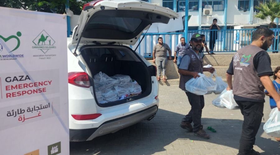 Distribution de repas à Gaza